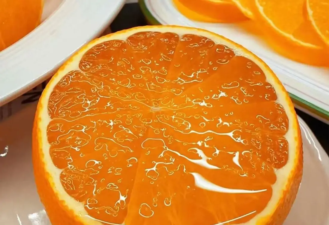 Premium Ehime Jelly Orange cut open to display its unique jelly-like interior